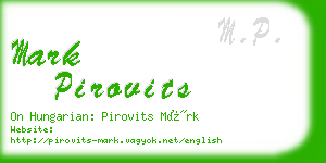 mark pirovits business card